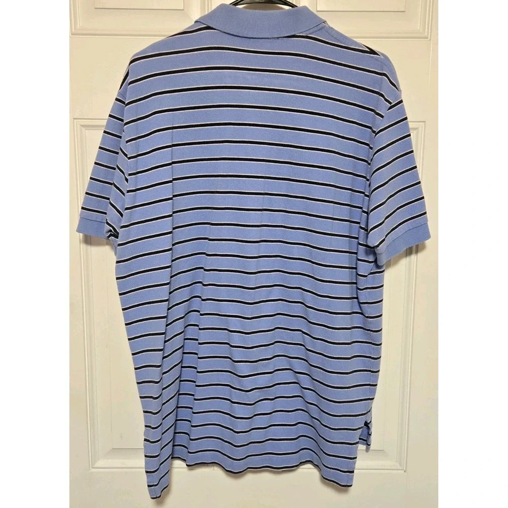 Polo Ralph Lauren Men's Vtg Polo Shirt Large Blue Pink Pony Short Sleeve Stripes